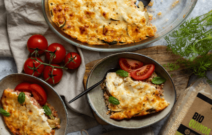 Fitnes recept: Pečene bučke s kvinojo in sirom