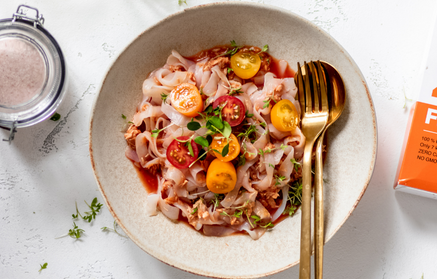 Fitnes recept: Testenine s tuno in paradižnikovo omako