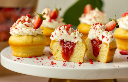 Fitnes recept: Vanilijevi kolački (cupcakes) z jagodami in smetano